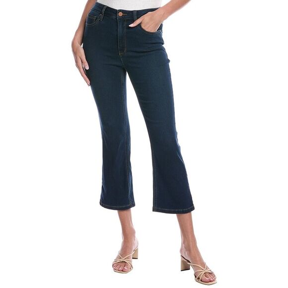 Jones New York Womens  Lexington Crop Flare Pant, Blue - Picture 1 of 3
